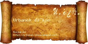 Urbanek Ákos névjegykártya