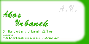 akos urbanek business card